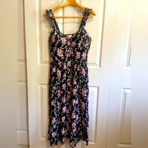 Floral black dress XL